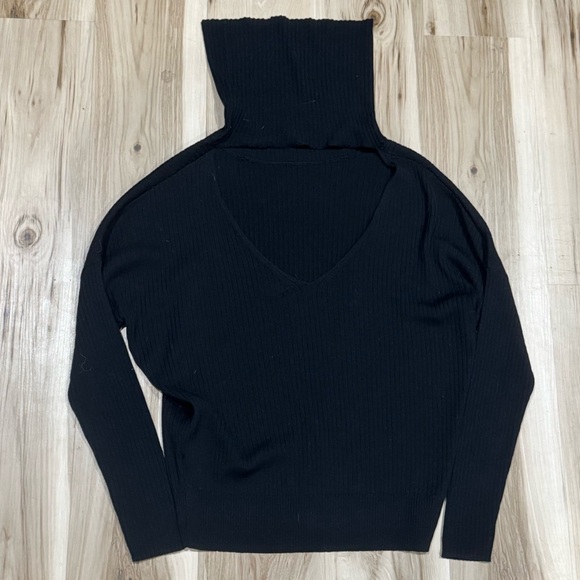 Anthropologie Maeve Ricki Merino Wool Black Turtleneck Sweater Women’s Small - Picture 5 of 5